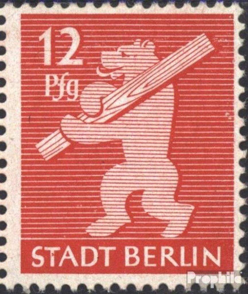 Briefmarken Sowjetische Zone (All.Bes.) 1945 Mi 5A XI, Punkt im T von STADT (Feld 64) postfrisch Berliner Bär