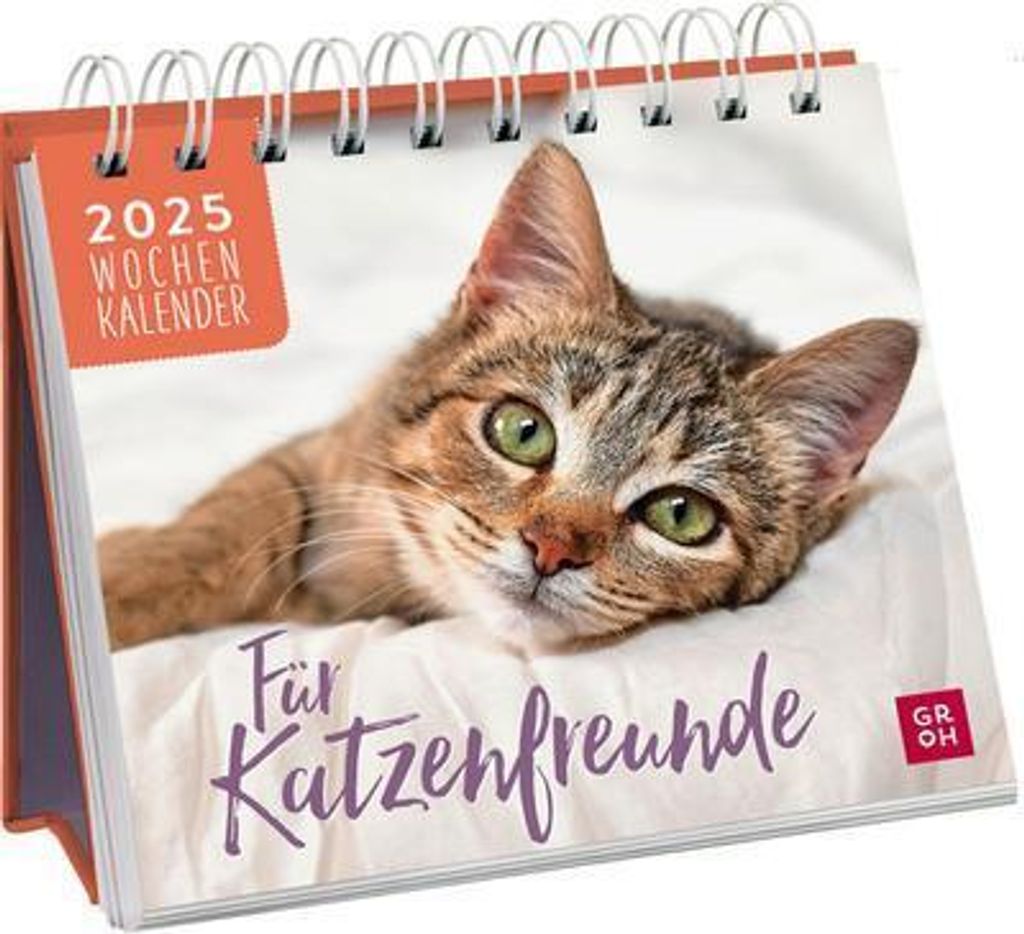 Mini-Wochenkalender 2025: Für Katzenfreunde: Katzenkalender zum Aufstellen. Tischkalender