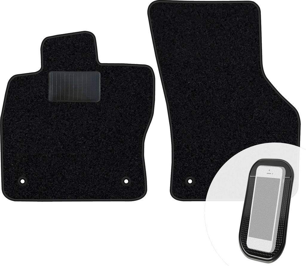 moto-MOLTICO Vorne Fußmatten Auto Velours Autoteppiche Schwarz Automatten Set 2-teilig passend für VW Sharan II 2010-2020