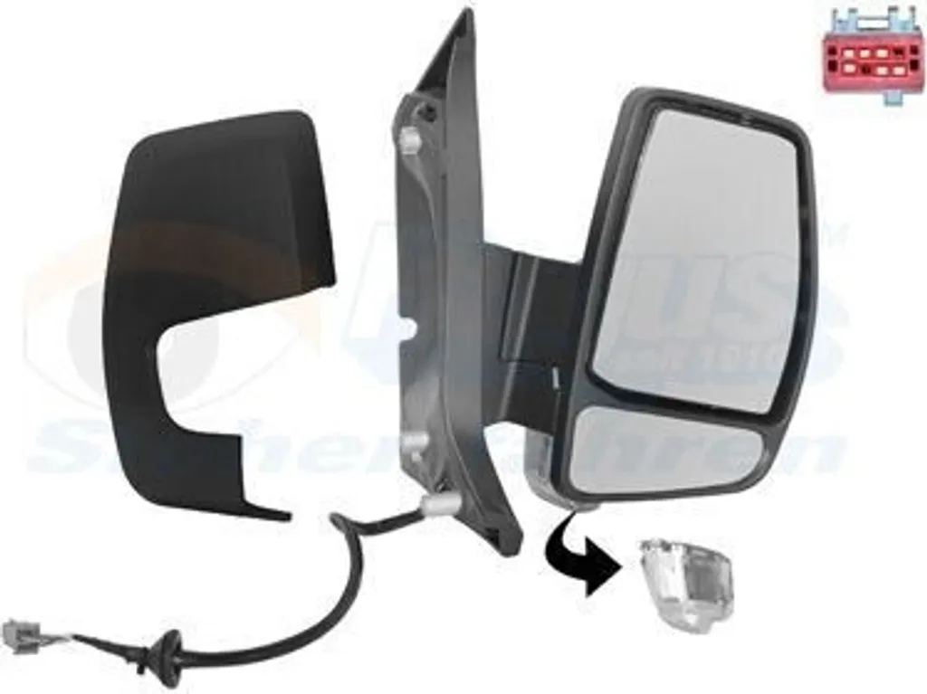 Rétroviseur extérieur dégivrant VAN WEZEL 1987802 avec miroir convexe