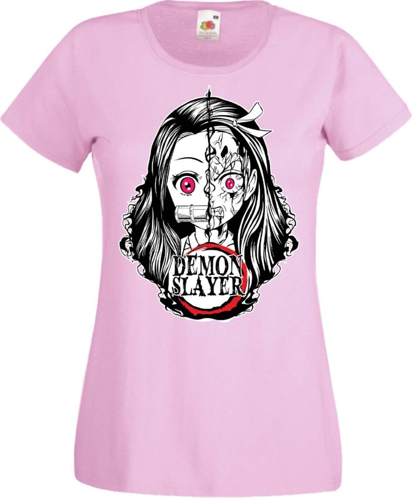 Damen T-Shirt Manga Anime Demon Anime Slayer Nezuko Kamado 03 Chosen Demon, Lady L / Hellrosa