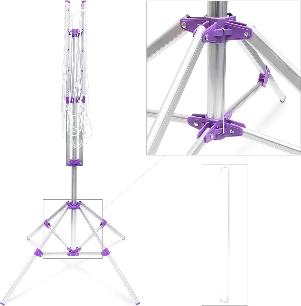 Séchoir rotatif compact 19m idéal pour petits jardins avec support - 8
