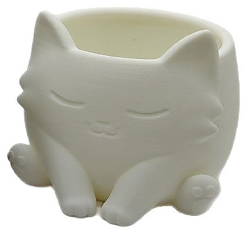 3D-gedruckter Katzen-Pflanztopf für drinnen und draußen, in Tierform, für Sukkulenten, Kräuter, Blumen, Balkon oder Garten.