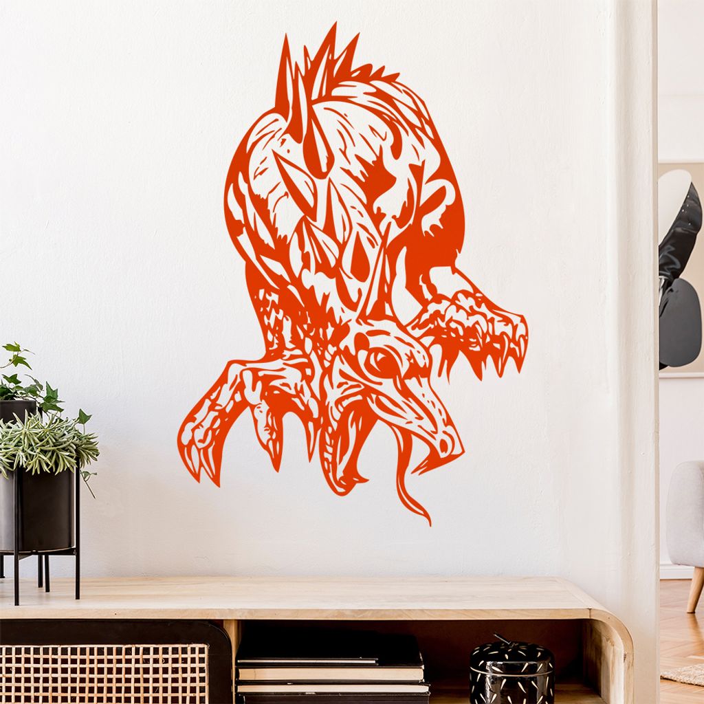 Drachen Angriff Wandtattoo in 6 Größen - Wandaufkleber Wall Sticker - Dekoration, Küche, Wohnzimmer, Schlafzimmer, Badezimmer