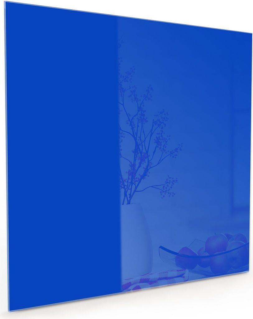 Küchenrückwand Spritzschutz Glas mit Motiv Königsblauer Hintergrund III 40 x 40 cm