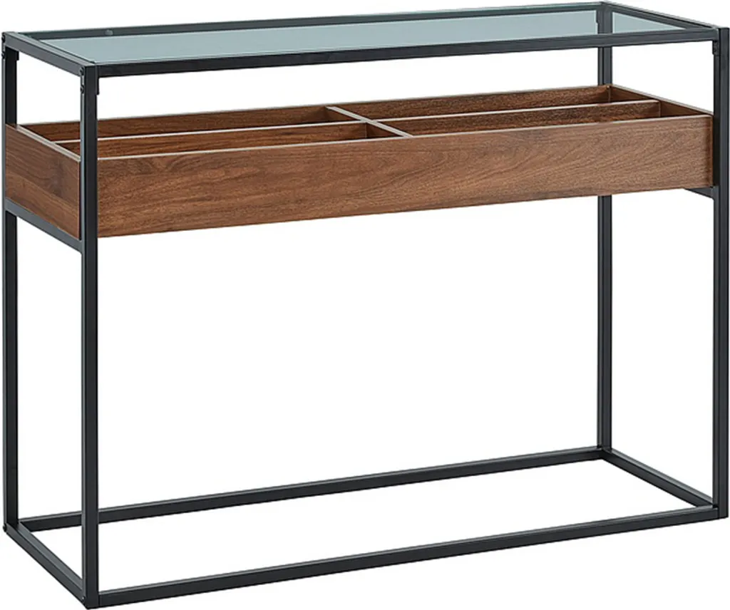 Table console 110 cm Yoshi Noir et Bois Kagu - Meuble de salon chic