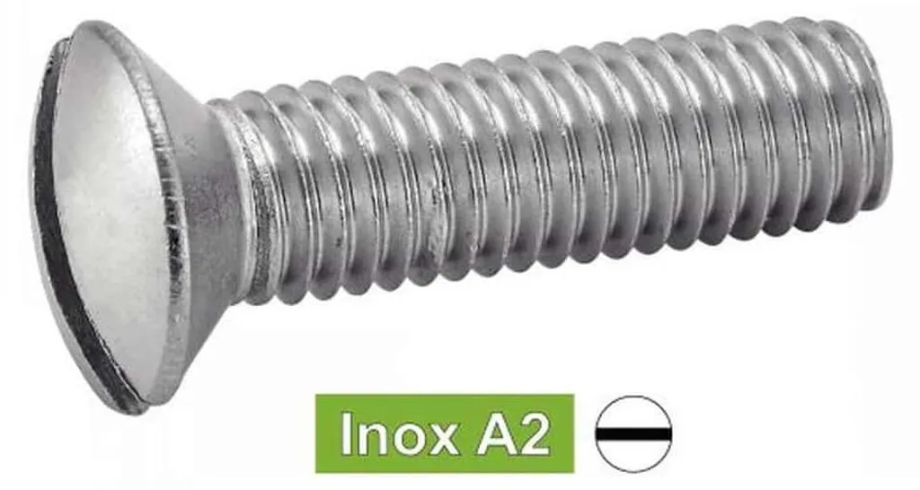 100 Vis à Métaux Inox A2 M8x35 mm DIN 964 Tête Bombée Fendue D-Work