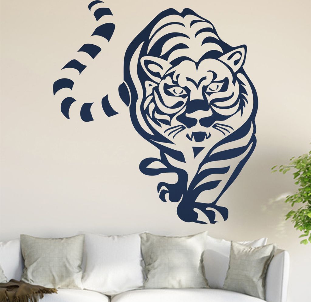 Tiger Wandtattoo in 6 Größen - Wandaufkleber Wall Sticker - Dekoration, Küche, Wohnzimmer, Schlafzimmer, Badezimmer