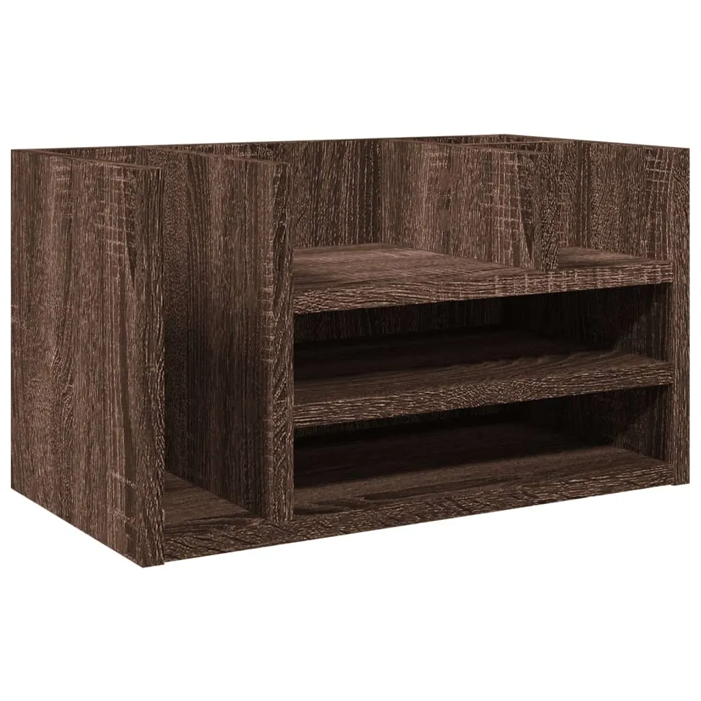 vidaXL Organiseur de bureau Chêne brun 44,5x24x25 cm en bois composite