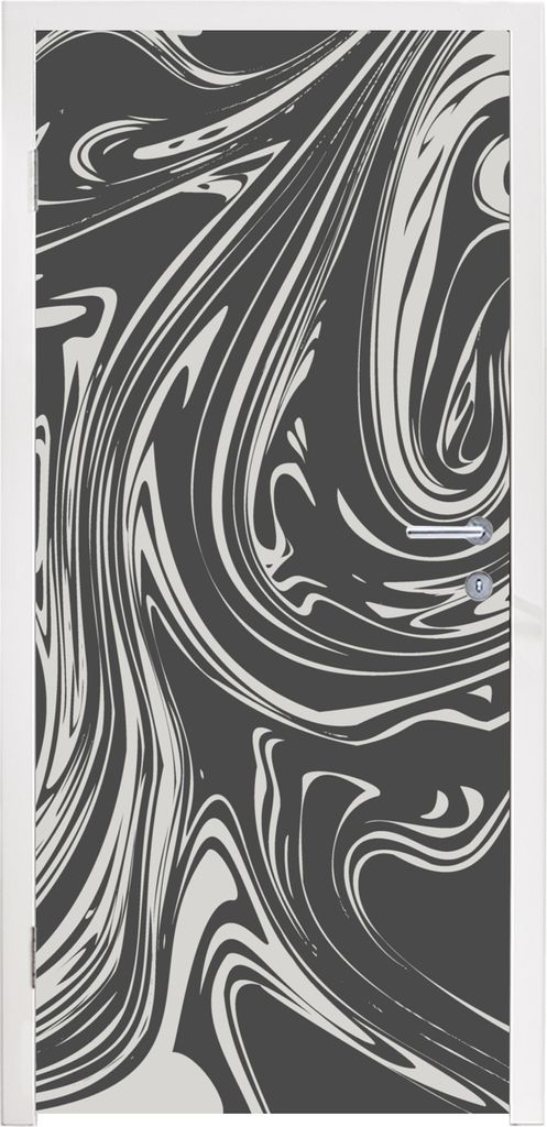 MuchoWow Türtapete Selbstklebende Türfolie Marmor - Grau - Muster 95x215 cm Türposter Türaufkleber Klebefolie Türklebefolie - Tür Tapete - ...
