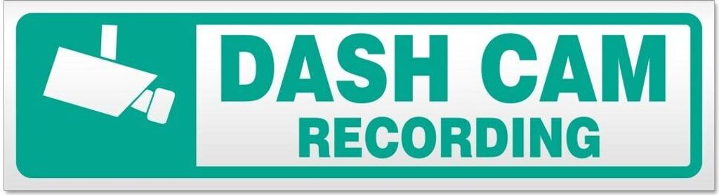 Kiwistar - Autoaufkleber - Türkis - 60 x 16 cm - Dashcam Recording - Hinweis Aufkleber Sticker für Auto, Kfz, Fahrrad, PKW, LKW