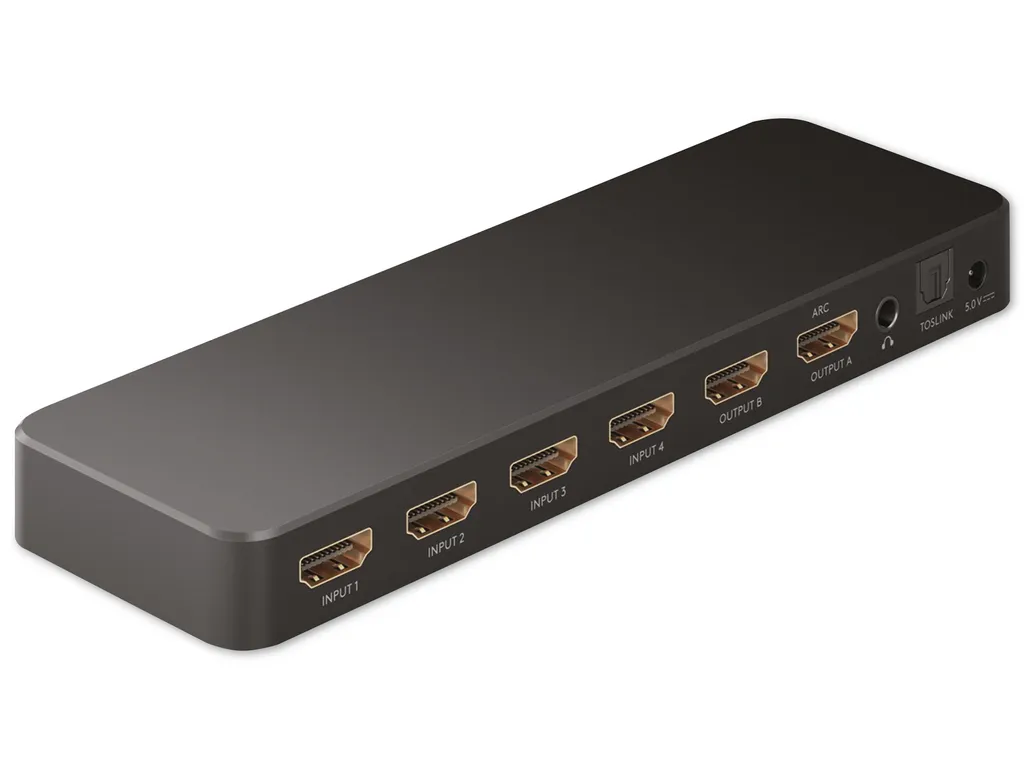 Goobay 58479 Matrix Switch HDMI 2.0 4 in 2 out 4K@60Hz HDR