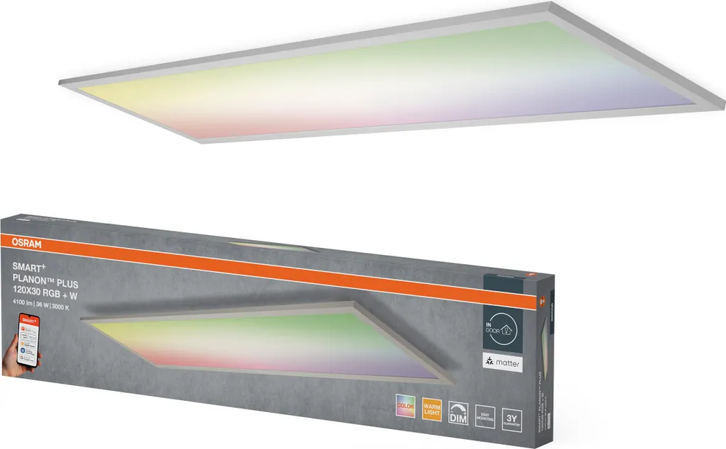 OSRAM SMART+ Planon Plus Panel LED RGBW 120x30cm 3000lm Compatible Matter - 4