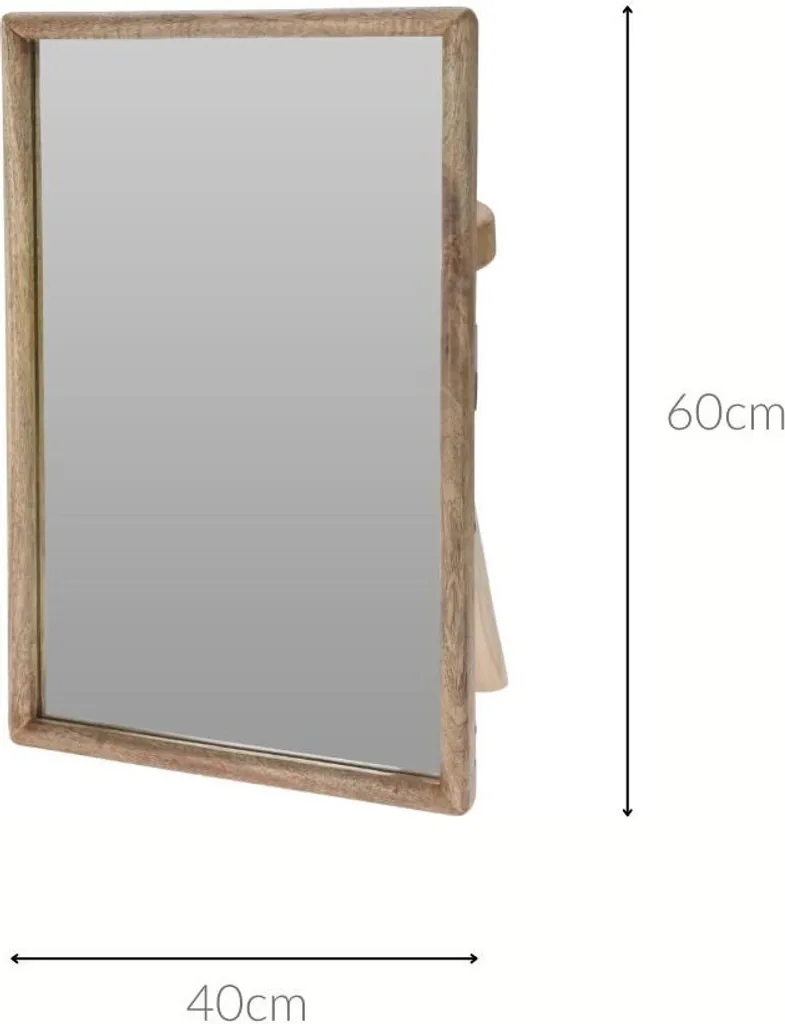 Specchio da parete rettangolare in legno 40x60 cm - 10