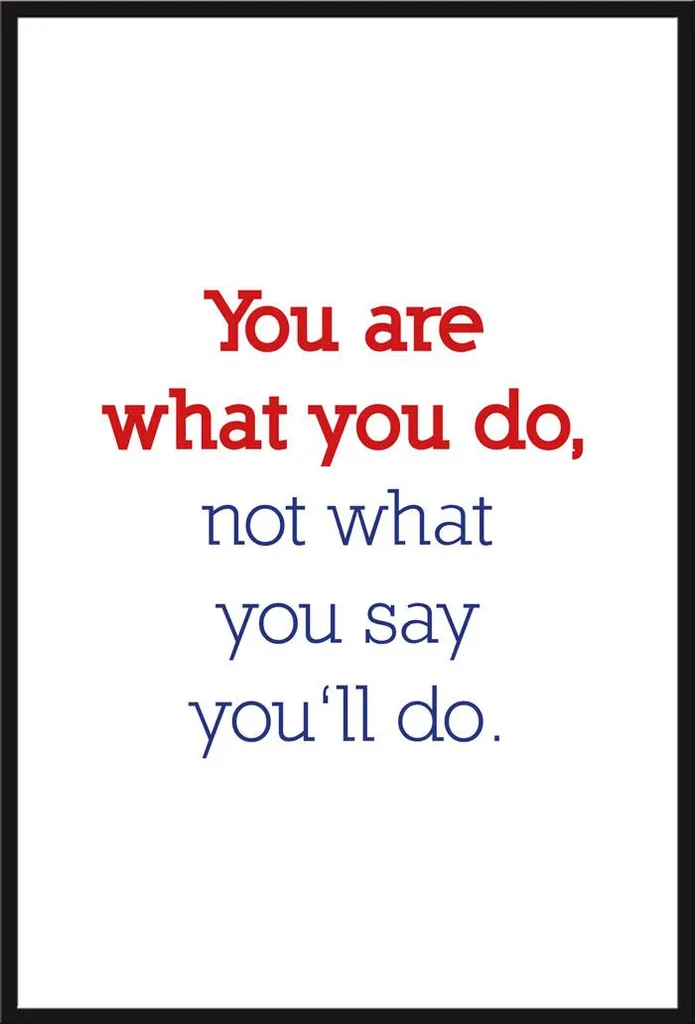 Affiche de motivation You are what you do Shinsuke Maxi cadre noir 61x91