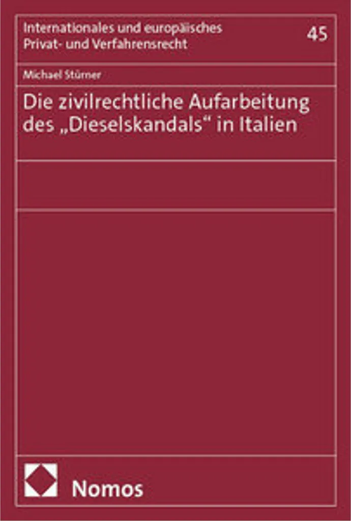 Livre Scandale Diesel en Italie : analyse du droit civil italien