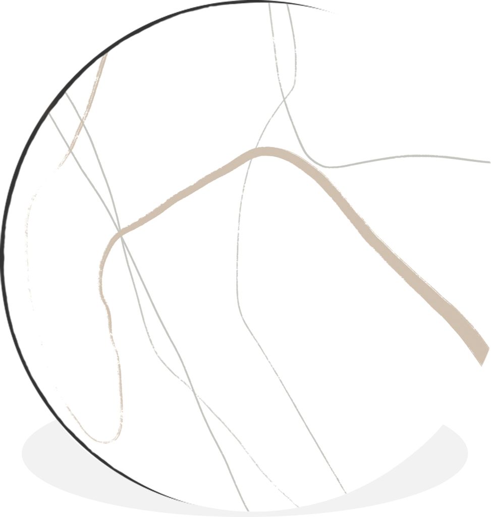 MuchoWow Aluminium Wandkreis Abstrakt - Minimalismus - Linienkunst Ø 60 cm Wanddeko Modern Wohnzimmer - Wand Kreis - Wandbild - Schlafzimmer - A...