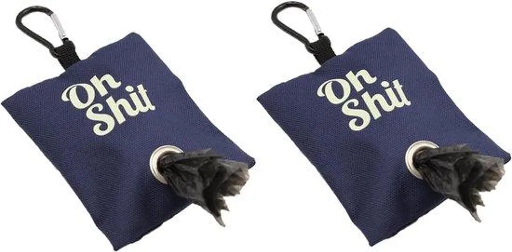 Porte-sacs à crottes bleu foncé avec pince de fixation pour chien