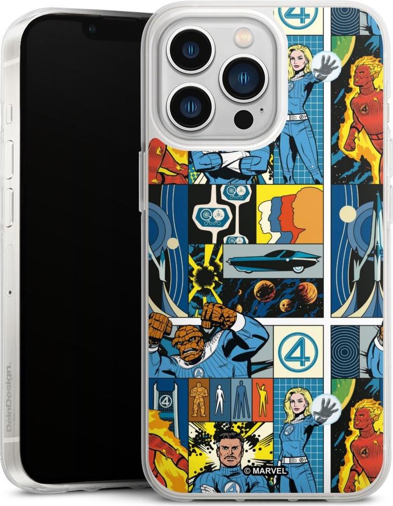 DeinDesign Handyhülle für Apple iPhone 13 Pro Silikon Hülle Case Smartphone Schutzhülle Offizielles Lizenzprodukt Marvel The Fantastic Four