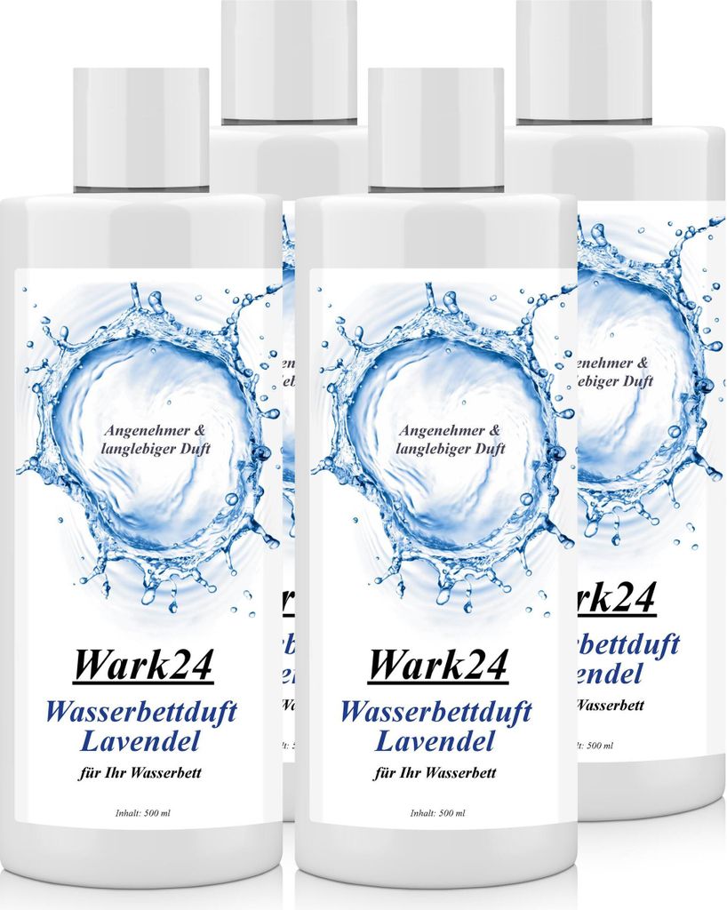 Wark24 Wasserbettduft Lavendel basierend auf natürlichen Ölen 500ml (4er Pack)