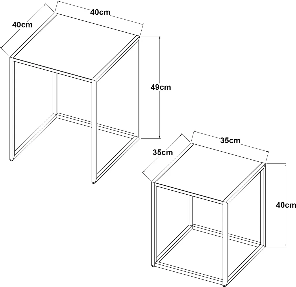 Table basse en acier Vejen [en.casa] - Idéal pour petits salons et studios