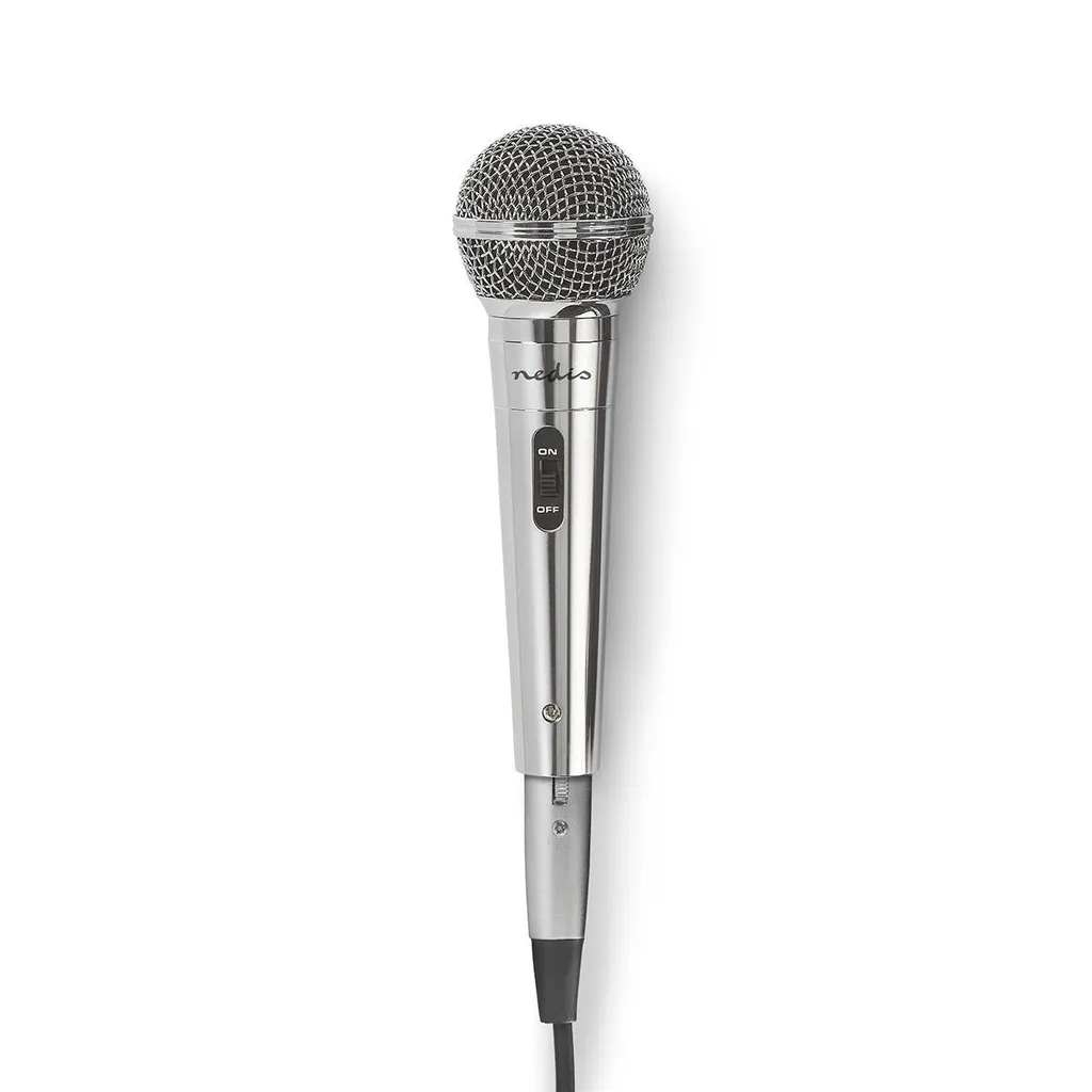 Microfono per Voce in Metallo Argento - Cavo 5m - Sicuro e Facile - 1