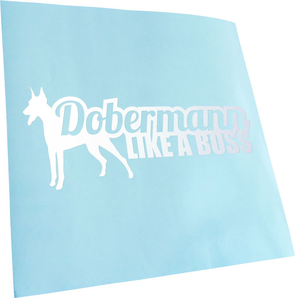 Kiwistar - Autoaufkleber - Dobermann Like a Boss Hund Heckscheibenaufkleber - Aufkleber für Auto Kfz Fahrrad, LKW, Truck Mofa