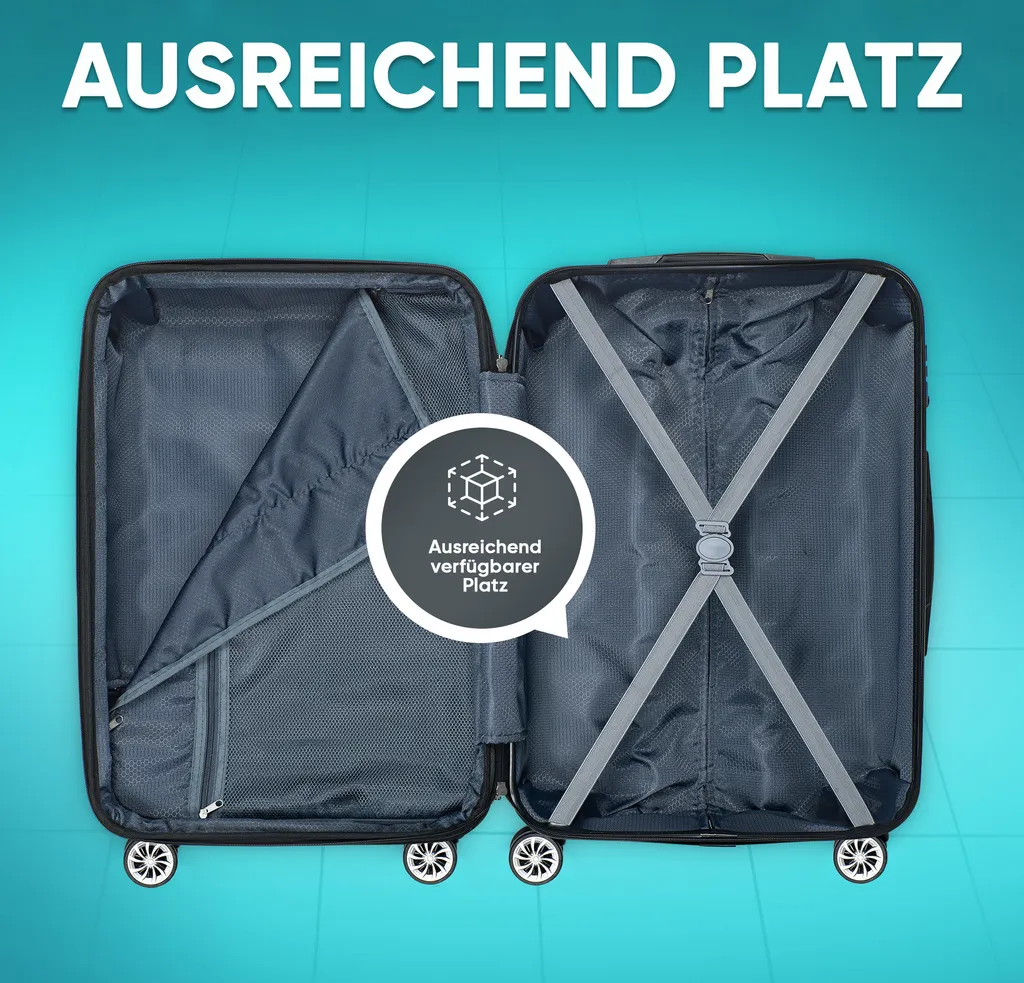 Set valise coque dure ABS avec serrure TSA et 4 roulettes multidirection - 4