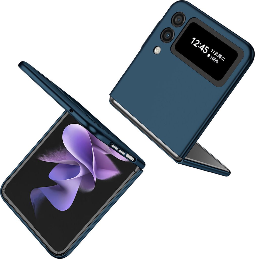 Samsung Z Flip3 5G Hülle, Dünn Hart PC Kratzfeste Schutzhülle für Samsung Galaxy Z Flip 3 5G Dunkelblau