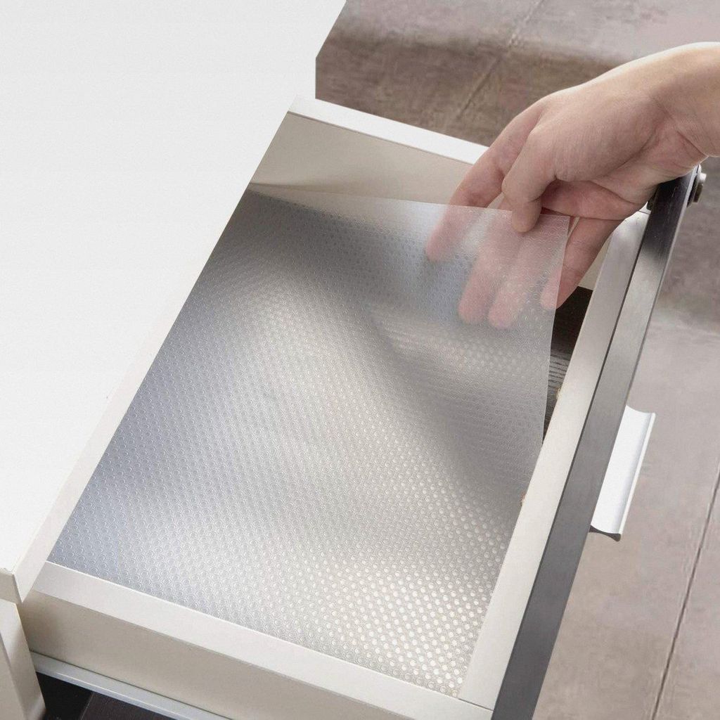 Schubladenmatte Antirutschmatte Schubladen Matte für Kühlschran Regale, Zuschneidbar, 30 x 300 cm, Transparent (MEHRWEG)