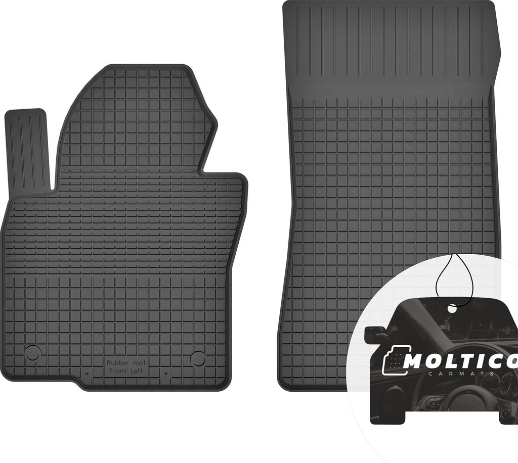 Vorne Gummimatten mit Rand Auto Fußmatten Gummi Automatten Passgenau 2-teilig Set - passend für Audi Q7 I 4L 2006-2015
