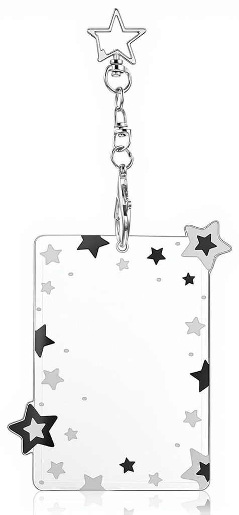 Niedlicher Fotokartenhalter, Acryl-Fotokartenhalter, Star-Ausweishalter mit Schlüsselanhänger, Ausweishalter, Fotokartenhalter für Ausweise, Dis...
