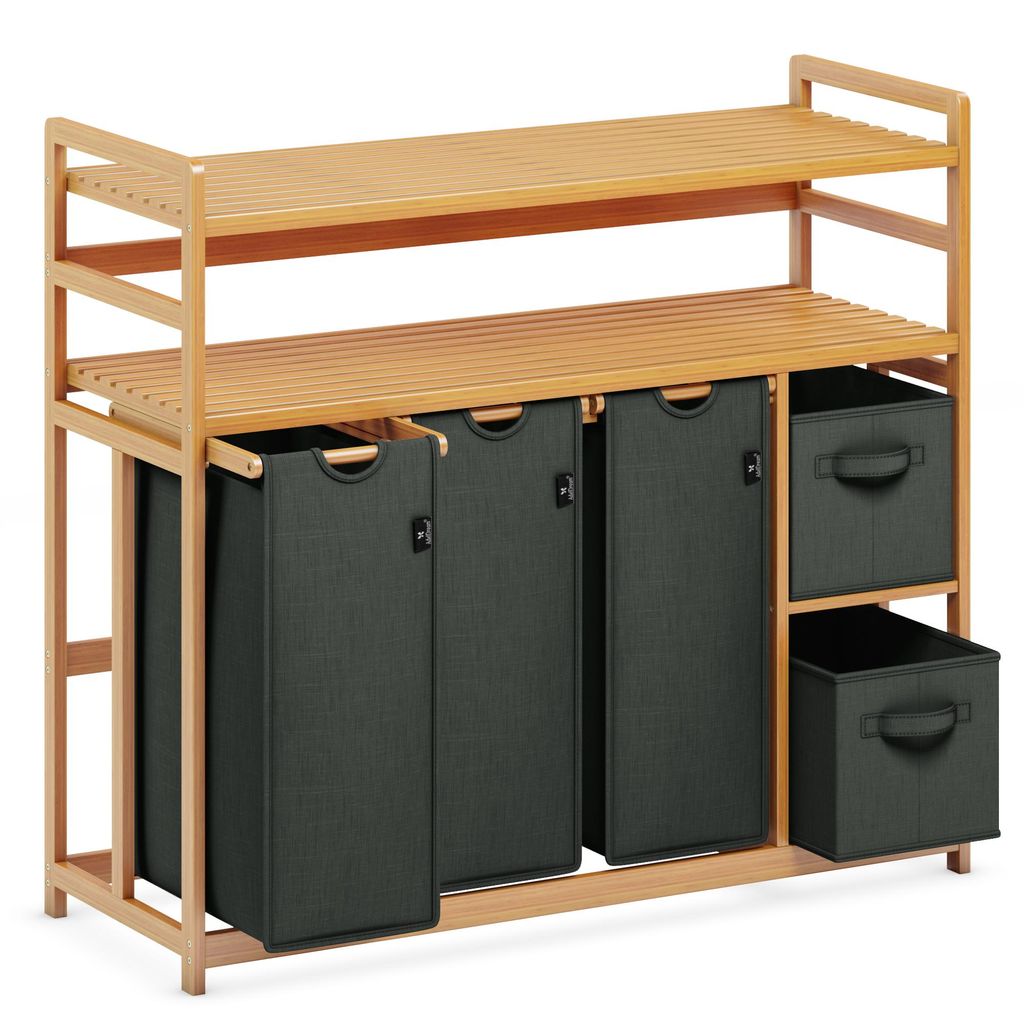ADEL DREAM Wäschekorb 5 Fächer 2 Regale Wäschesammler 190L Produktbild 