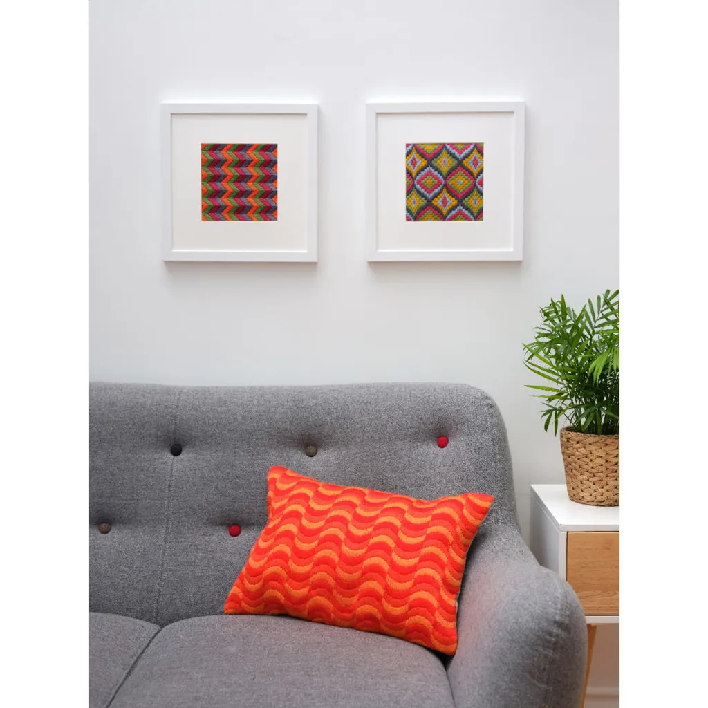 Décoration DIY Coussin Wave Bargello Anchor Kit Point Compté 30x45cm