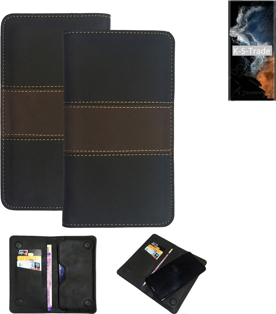 K-S-Trade Hülle Handyhülle kompatibel mit Samsung Galaxy S22 Ultra Exynos Schutzhülle Walletcase Bookstyle Tasche Schutz Case Handytasche Wallet