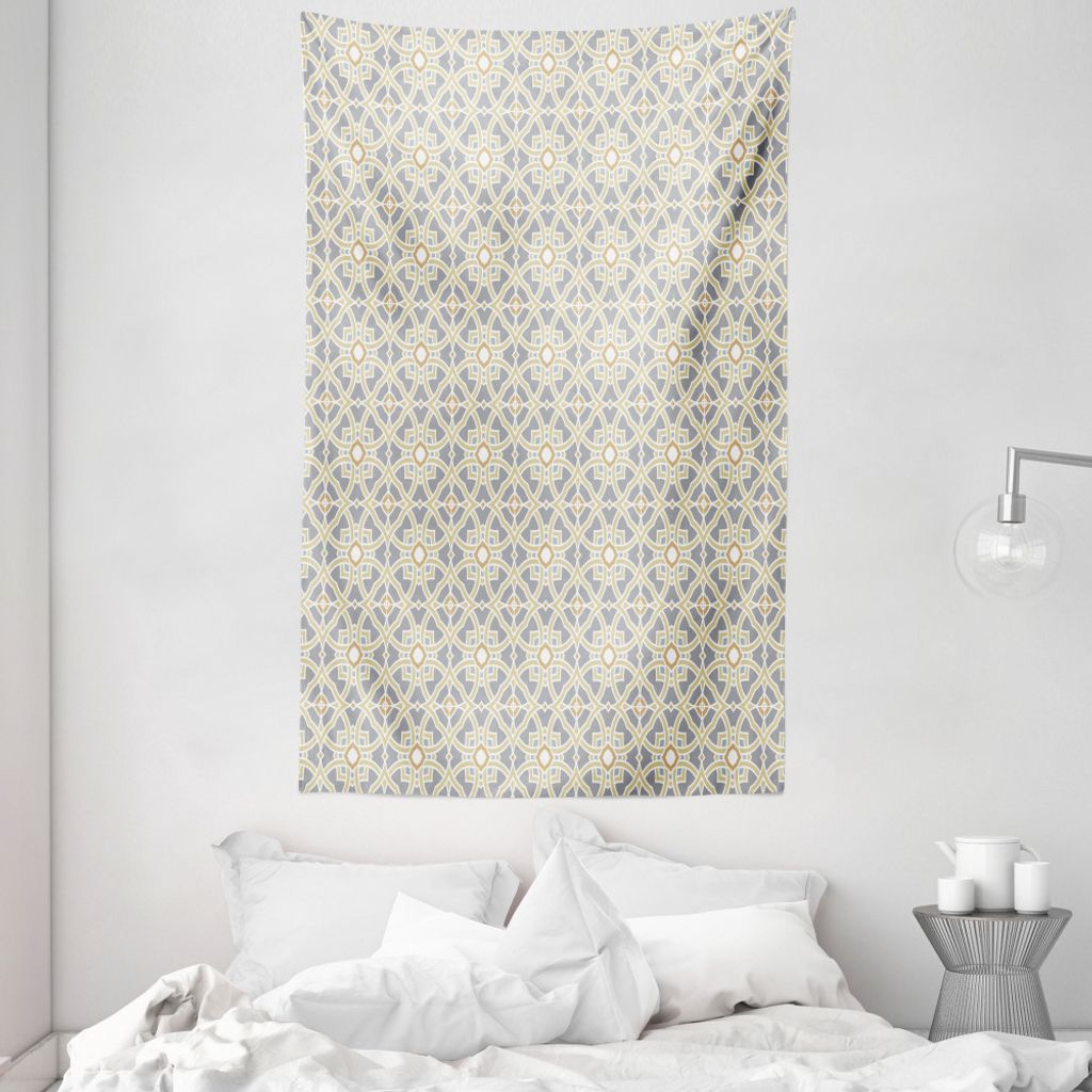 ABAKUHAUS Geometrisch Wandteppich und Tagesdecke, Marokkanische Blumenkunst aus Weiches Mikrofaser Stoff Waschbar ohne Verblassen Digitaldruck, 140...