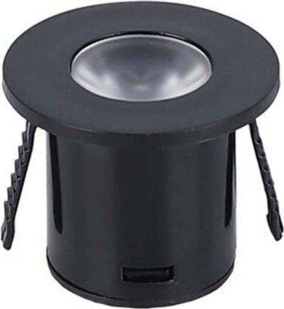 Mini Spot LED Encastrable 1W 90° Rond Noir - Blanc Chaud 2300K - 3500K