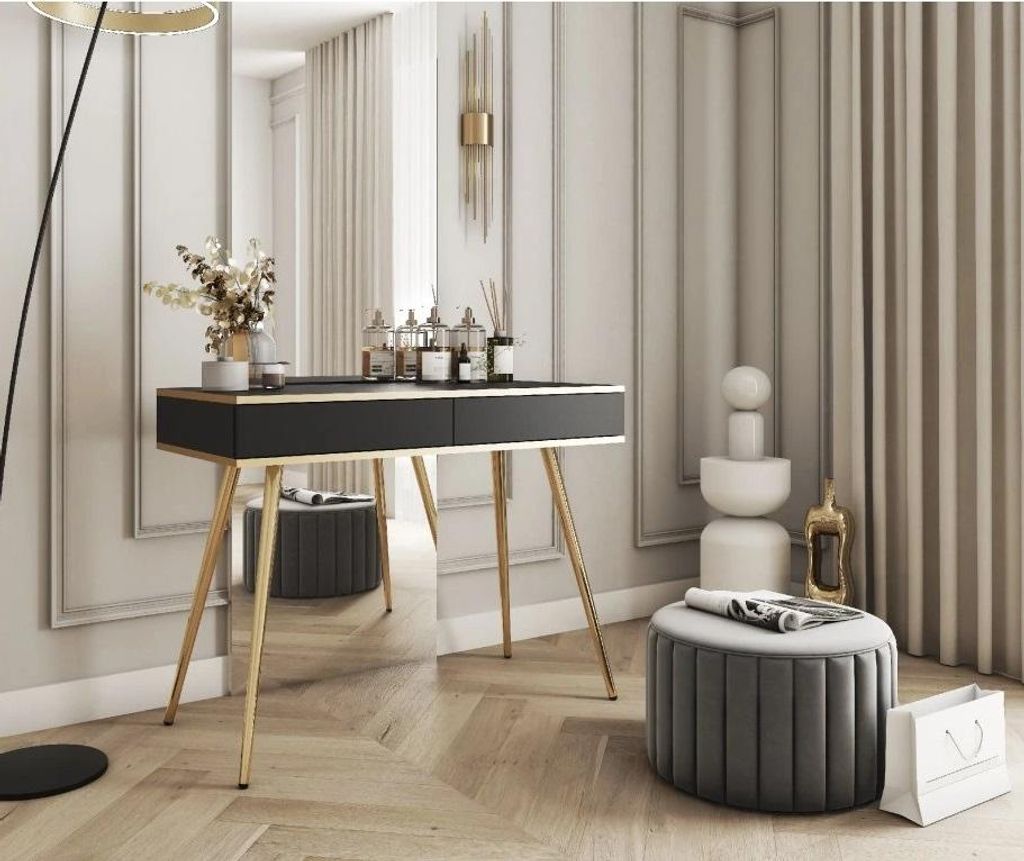 Konsolentisch JENY - schwarz / gold / goldene Beine