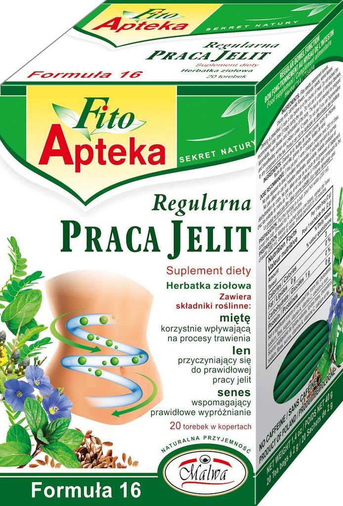Herbata ziołowa Mieszanka na pracę jelit Malwa 20 saszetek