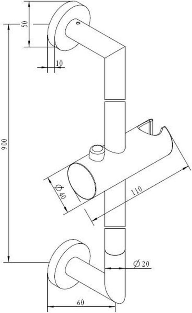 Dietsche Brausestange Messing 90cm passend zur Varuna und Armaturen 35 x 12, 3590512
