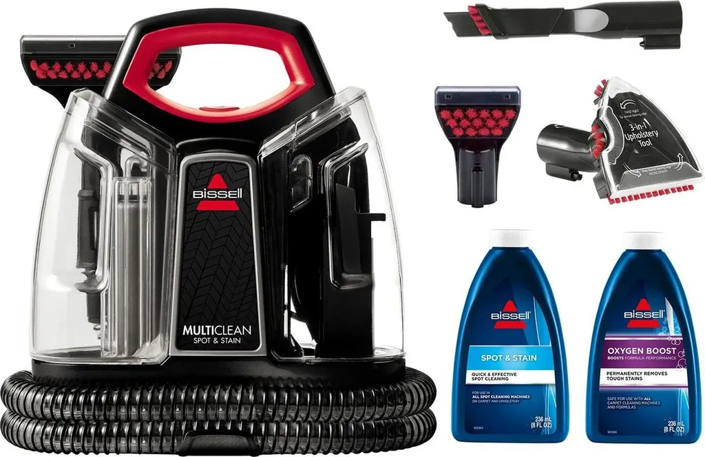 Enlever les Taches Tenaces avec l'Aspirateur Bissell 4720M 300W Rouge