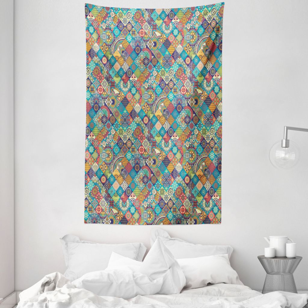 ABAKUHAUS marokkanisch Wandteppich und Tagesdecke, Orientalische Motive aus Weiches Mikrofaser Stoff Waschbar ohne Verblassen Digitaldruck, 140 x 2...