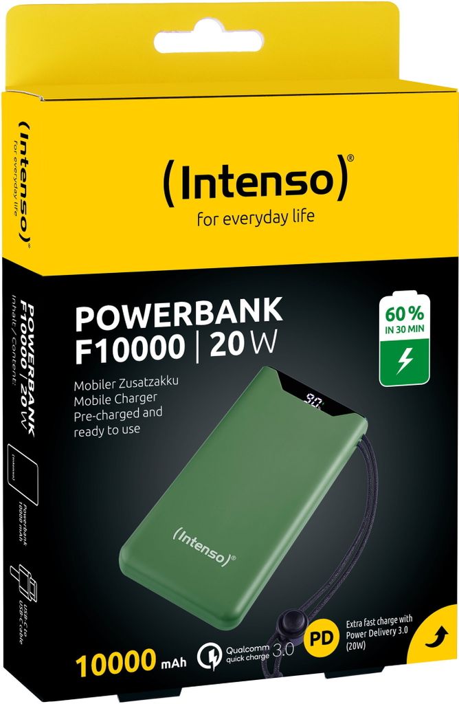 Intenso 7332037 Intenso F10000 Powerbank 10.000 mAh grün Productafbeelding 