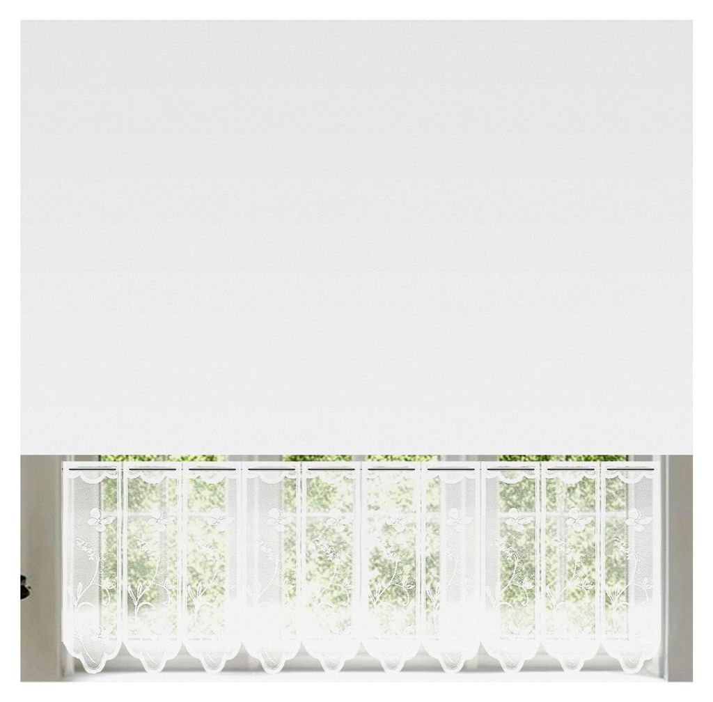 2er Scheibengardine Weiß Bistrogardine Halbtransparent Küchengardinen 134 × 48 cm Kurzgardine für kleine Fenster