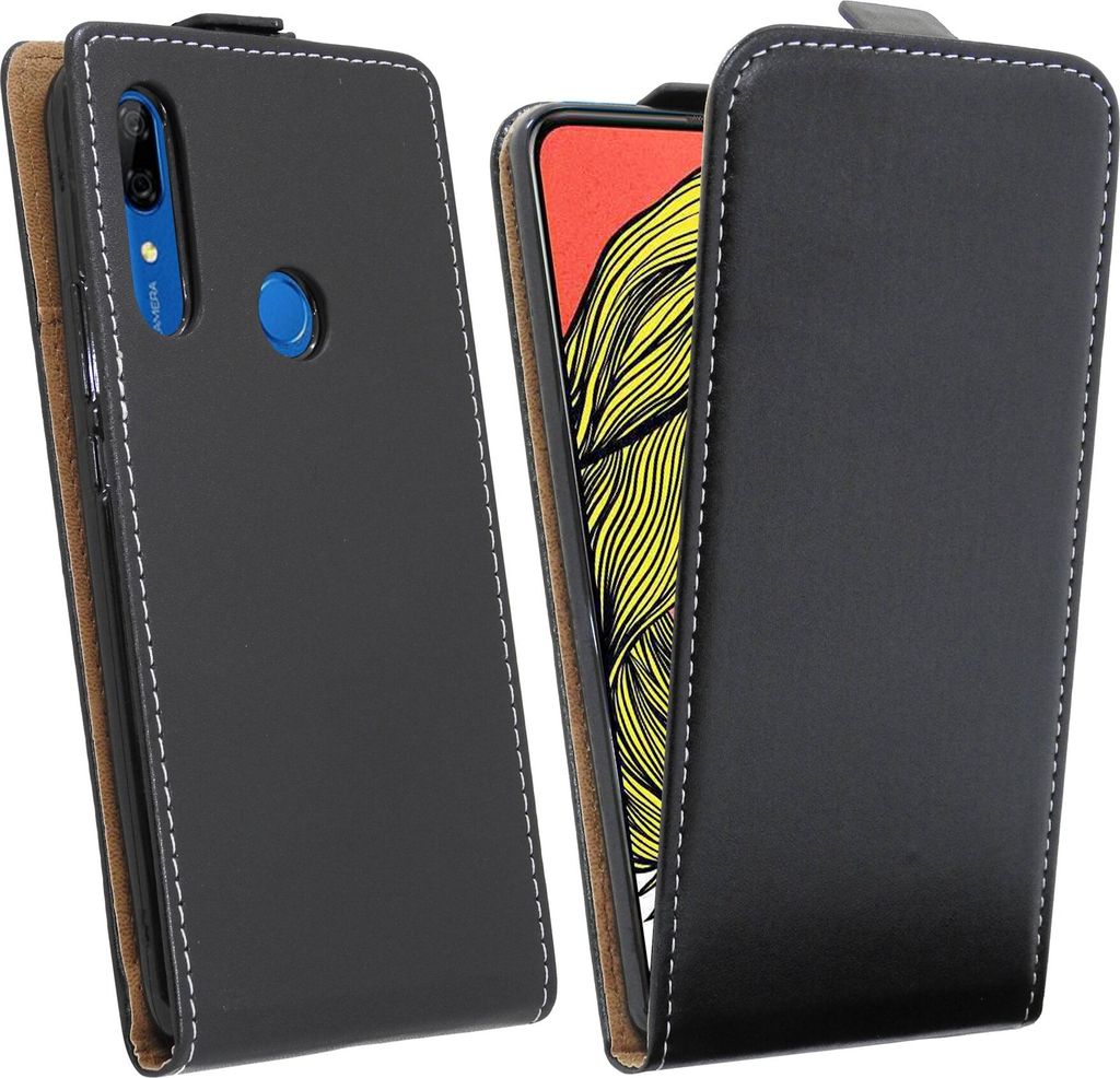 cofi1453 Flip Case kompatibel mit HUAWEI P SMART Z Handy Tasche vertikal aufklappbar Schutzhülle Klapp Hülle Schwarz