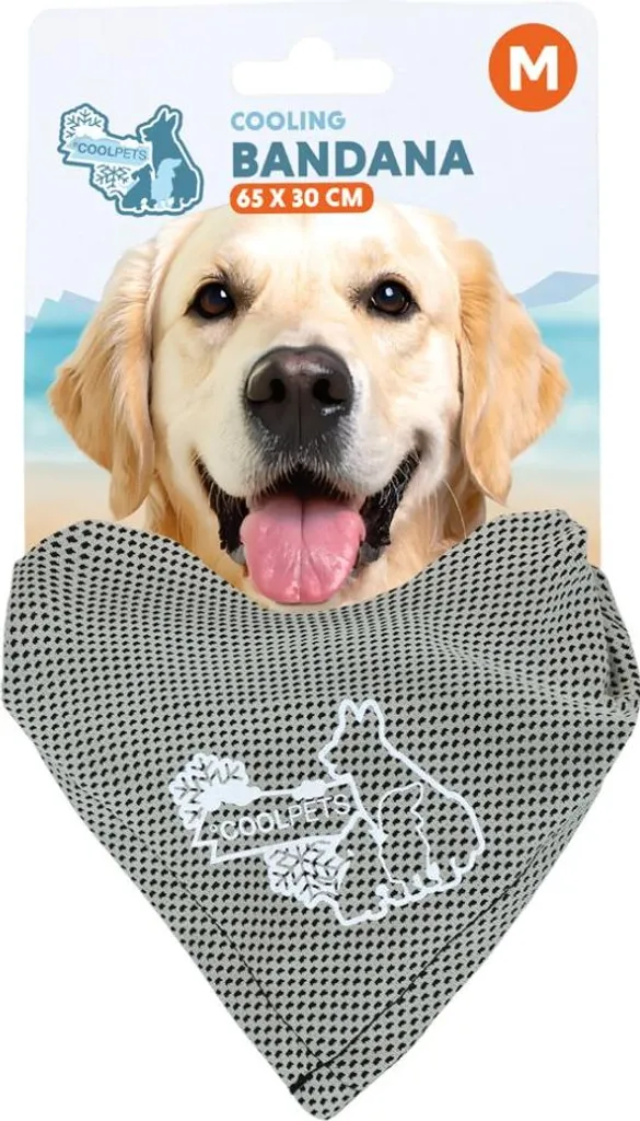 Coolpets Bandana Cooling Beige M | Protezione Colpo di Calore Cani