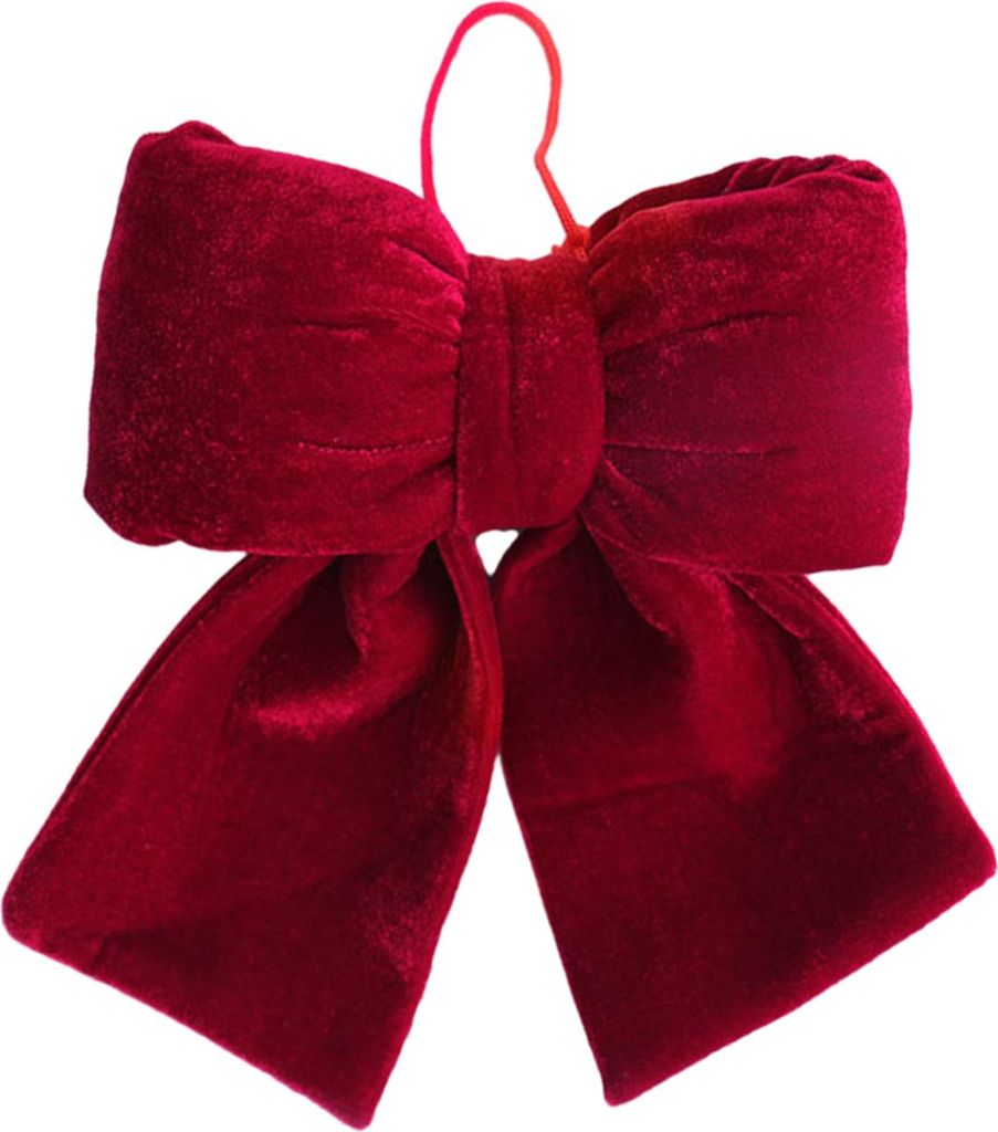 Rote Samtschleifen im Vintage-Stil, Plüsch-Weihnachtsschleifen zum Aufhängen, ideal für Weihnachtsdekorationen wie Kränze, Girlanden, Treppenau...