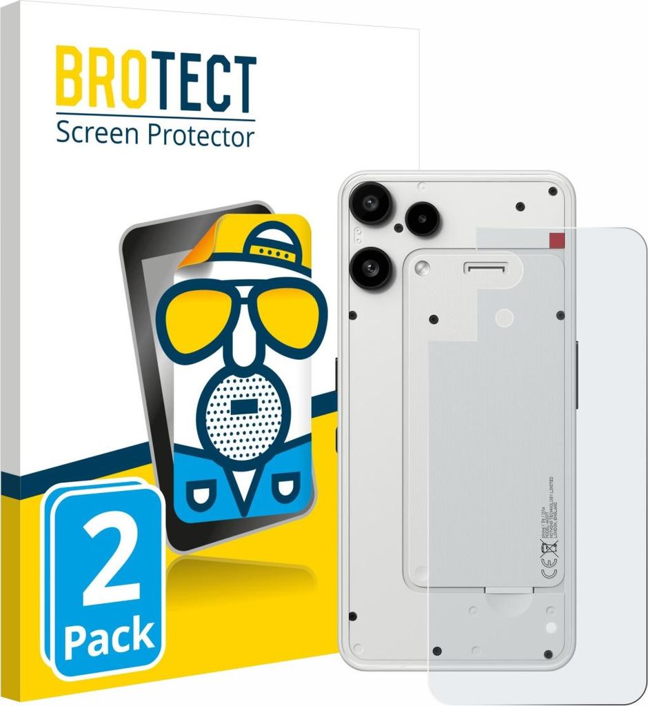 2x BROTECT Schutzfolie für Nothing Phone (3a) Lite (Rückseite) Displayschutz Displayschutzfolie Folie Matt Entspiegelungsfolie