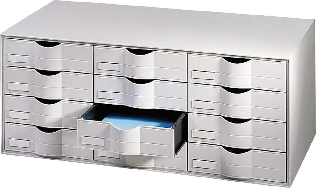 Caisson de Tri 12 Tiroirs Gris pour En finir avec le Désordre au Bureau