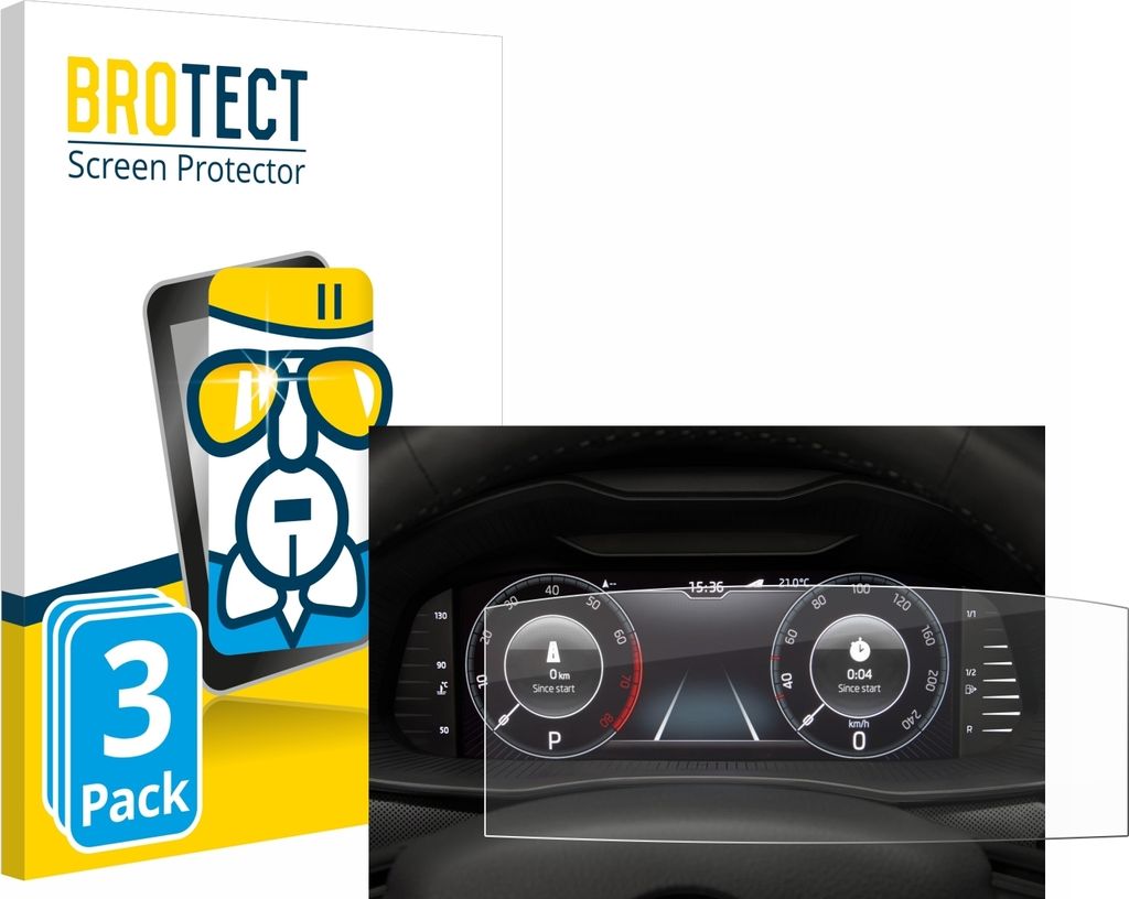 3x BROTECT Schutzglas für Skoda Virtual Cockpit 10.25" Produktbild 